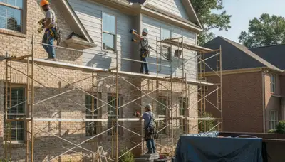 Vinyl siding installation by a Charlotte, NC siding contractor