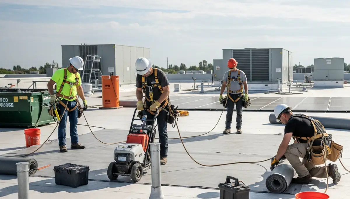 Commercial roofing service by FX Remodeling & Exteriors in Charlotte, NC for local businesses