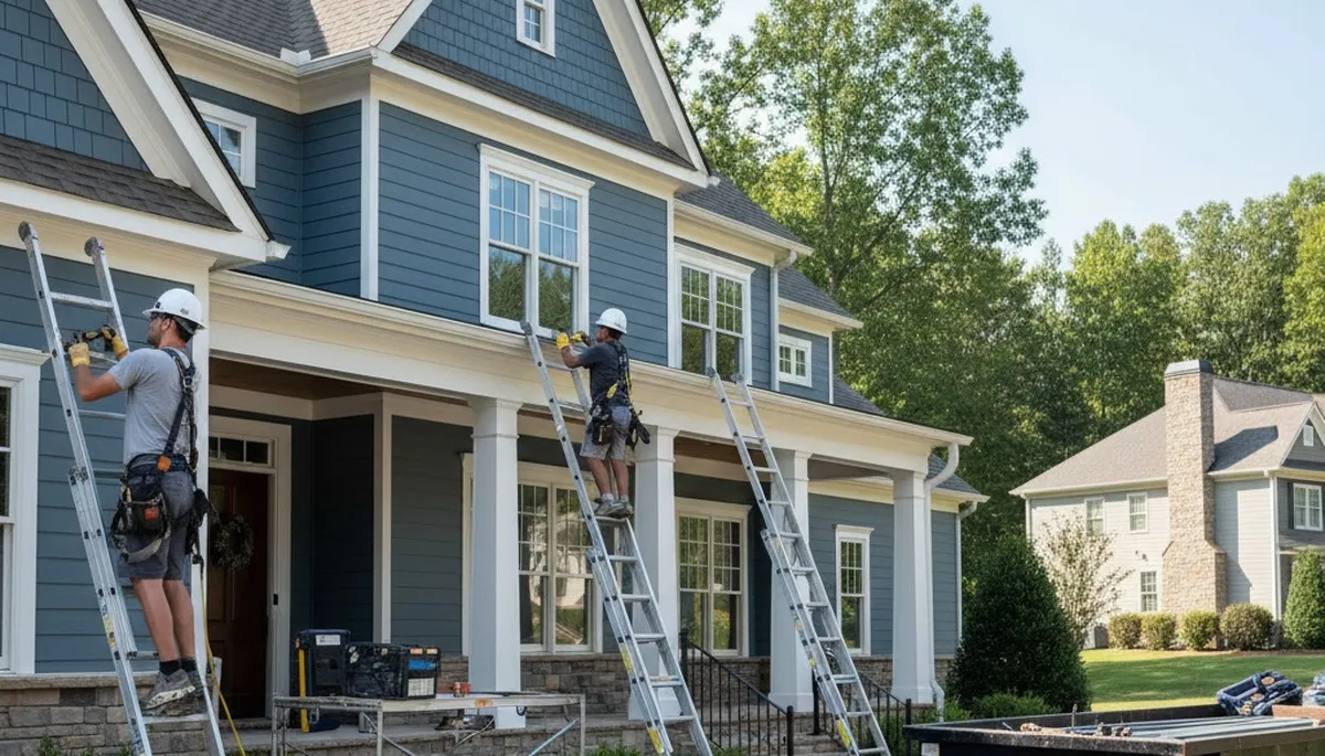 Vinyl siding installation in Charlotte, NC for a home exterior renovation