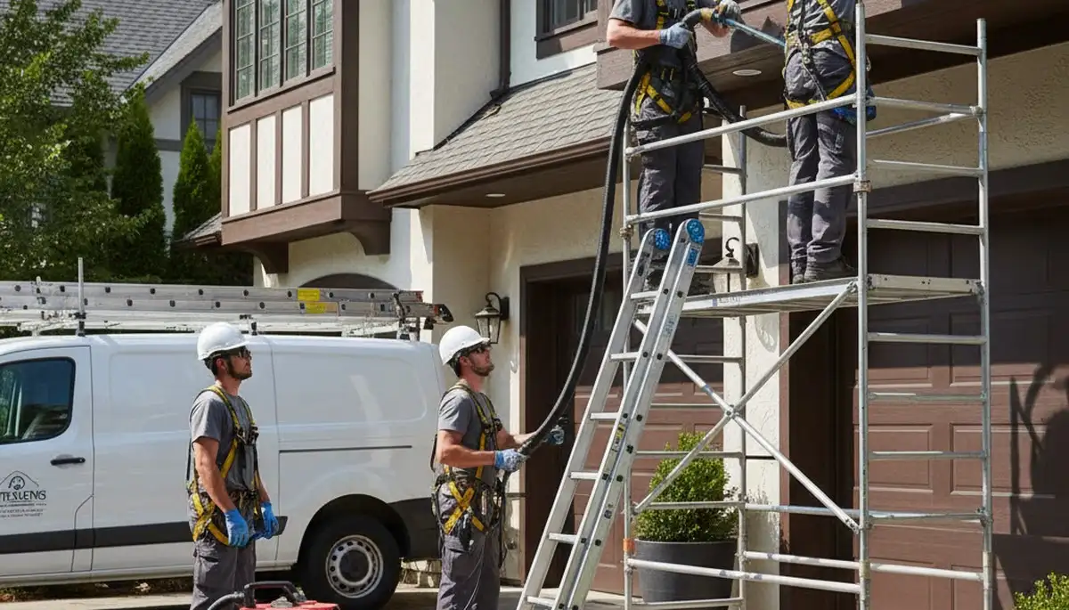 Charlotte, NC gutter cleaning service by FX Remodeling & Exteriors for effective water drainage upkeep