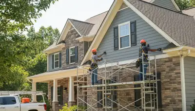 Vinyl siding installation in Charlotte, NC for a home exterior by local siding professionals