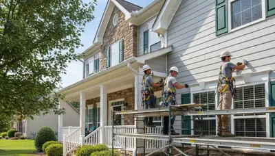 Vinyl siding installation for Charlotte, NC home by local siding contractor