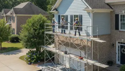 Vinyl siding installation service in Charlotte, NC for a residential home exterior