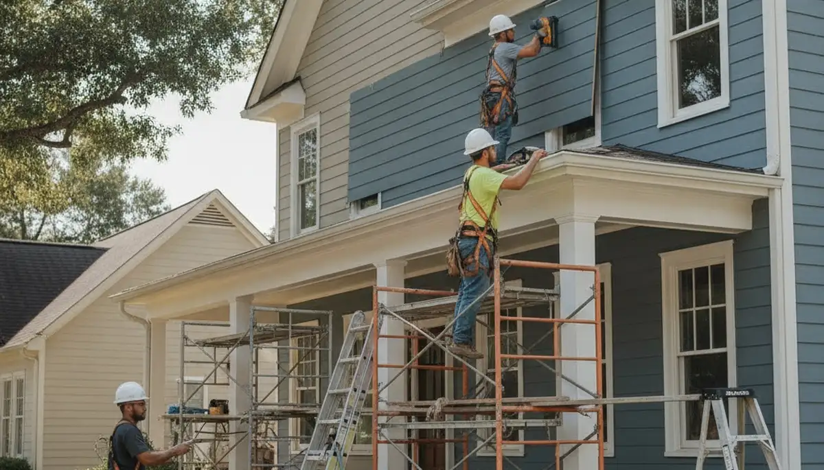 Vinyl siding installation for Charlotte, NC home exterior by local siding contractor