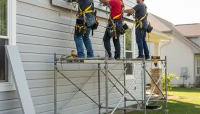 Vinyl siding installation on a Charlotte, NC home by FX Remodeling & Exteriors