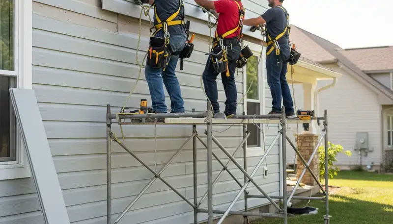 Vinyl siding installation on a Charlotte, NC home by FX Remodeling & Exteriors