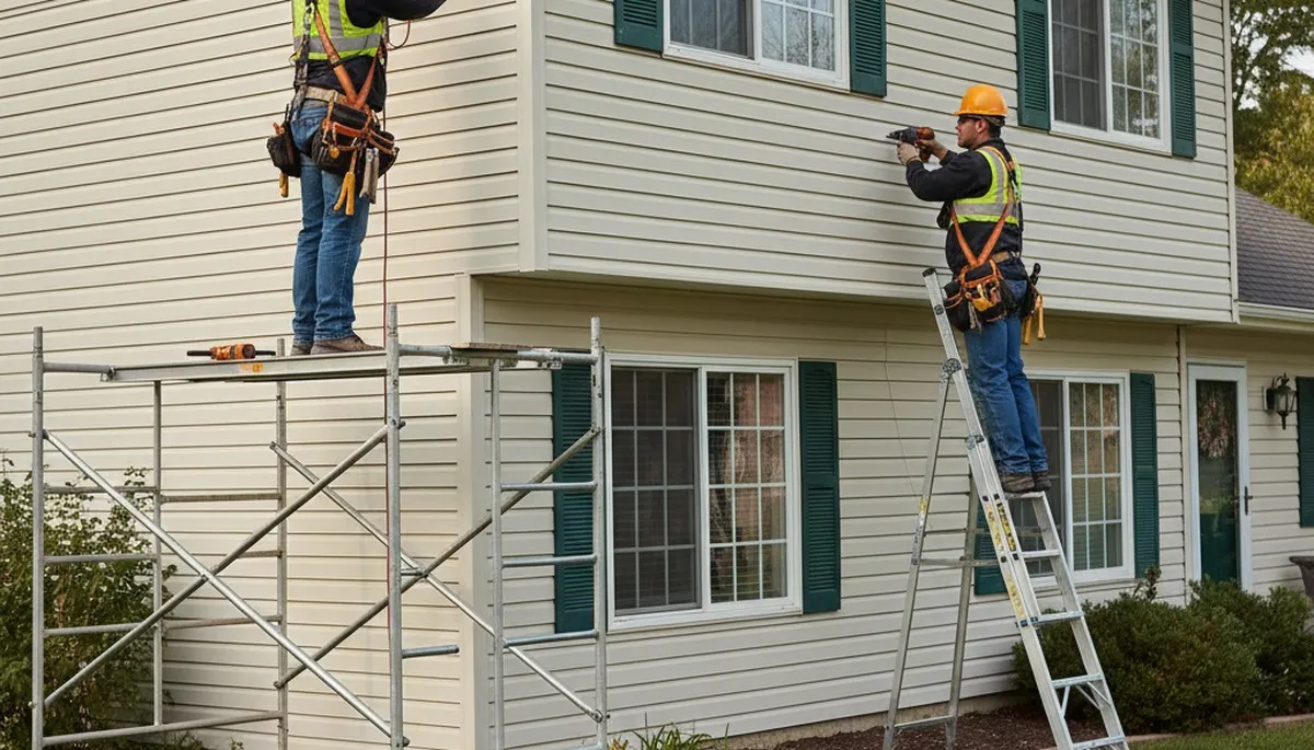 Charlotte, NC vinyl siding repair by FX Remodeling & Exteriors on a home exterior