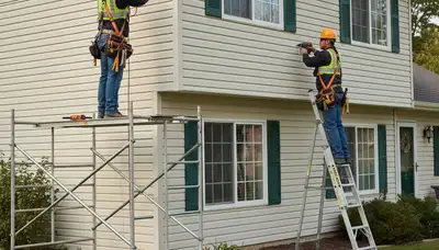 Charlotte, NC vinyl siding repair by FX Remodeling & Exteriors on a home exterior